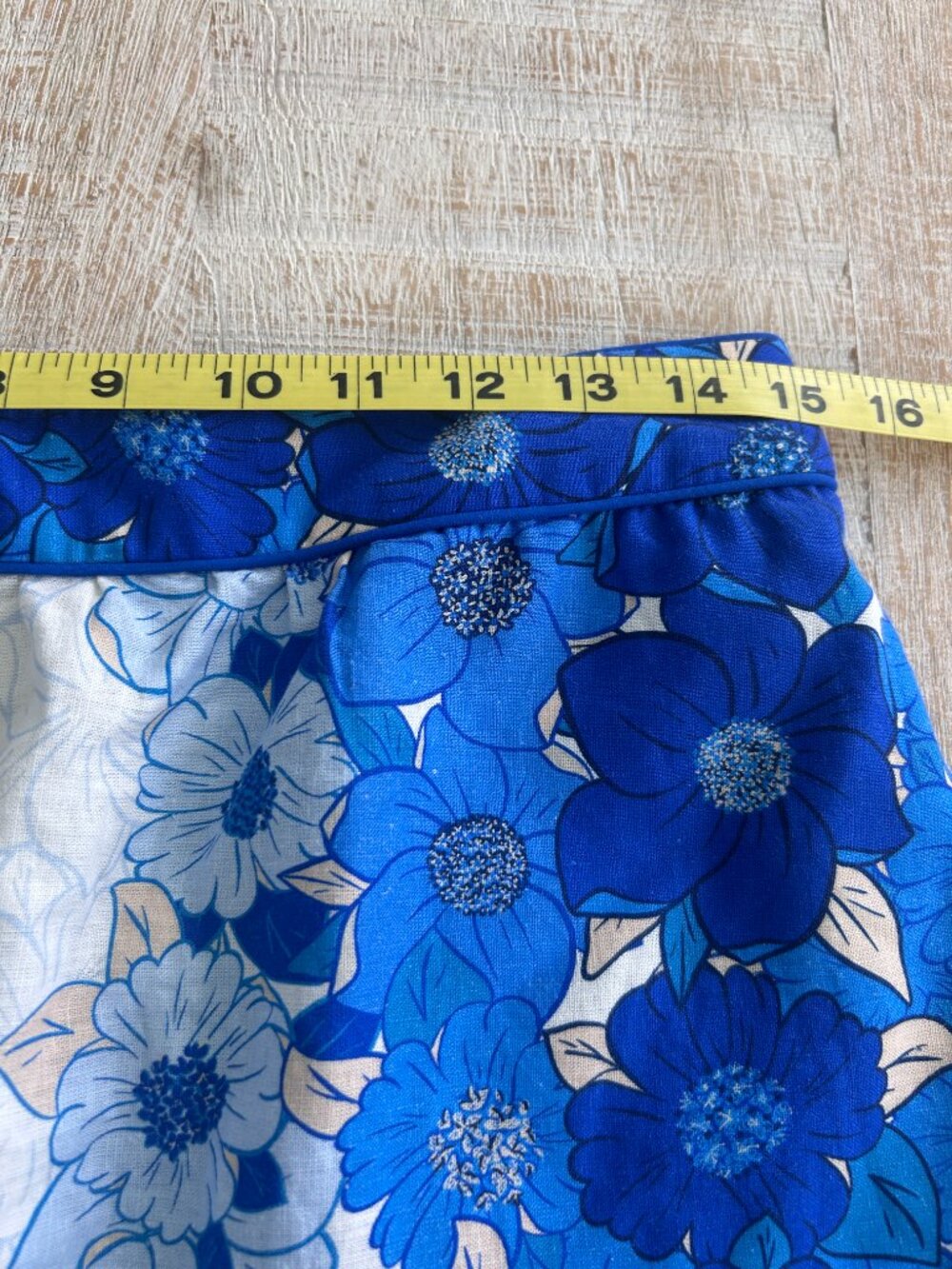 FARM Rio Blue Flower Stripes Crop Top and Midi Skirt Linen Scallop Set Medium - Picture 12 of 13